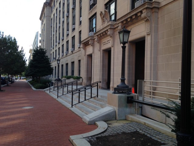 Normally bustling with _____ employees, GSA headquarters is quiet this week.