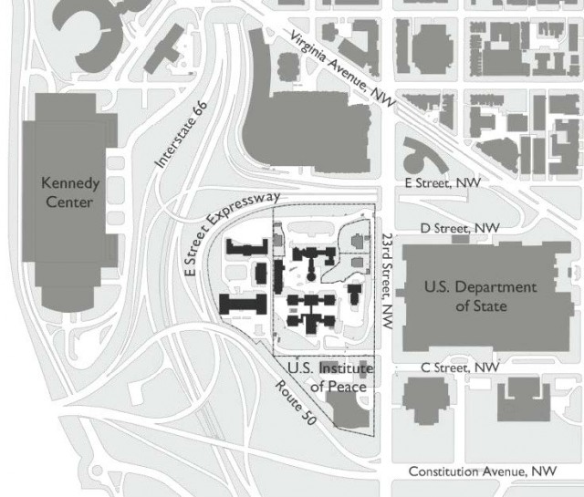 Site drawing of the "Potomac Hill Diplomatic Center" site as provided in GSA's master plan RFI.