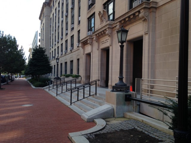 Normally bustling with _____ employees, GSA headquarters is quiet this week.