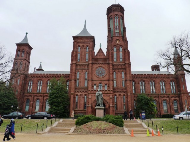 The Smithsonian "castle" building was designed by the famed architect James Renwick and completed in 1855. Today it houses the Institution's administrative offices and the Smithsonian Information Center. Located inside the north entrance is the crypt of James Smithson.